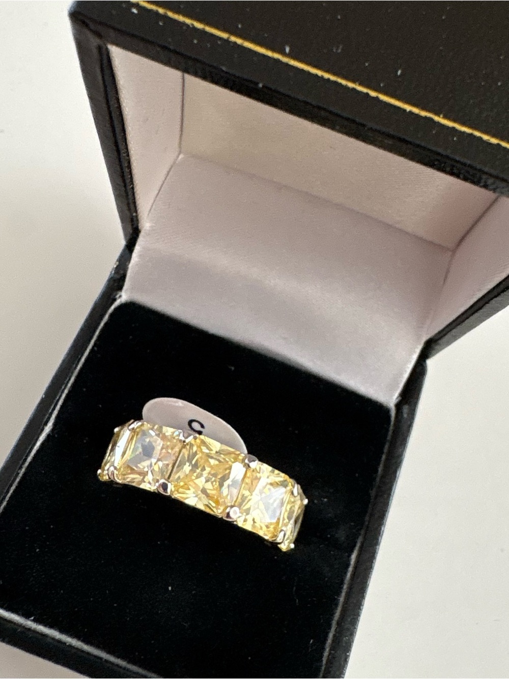 Bomb Party The Harley Ring RG95666 Lemon CZ Rhodium Plating